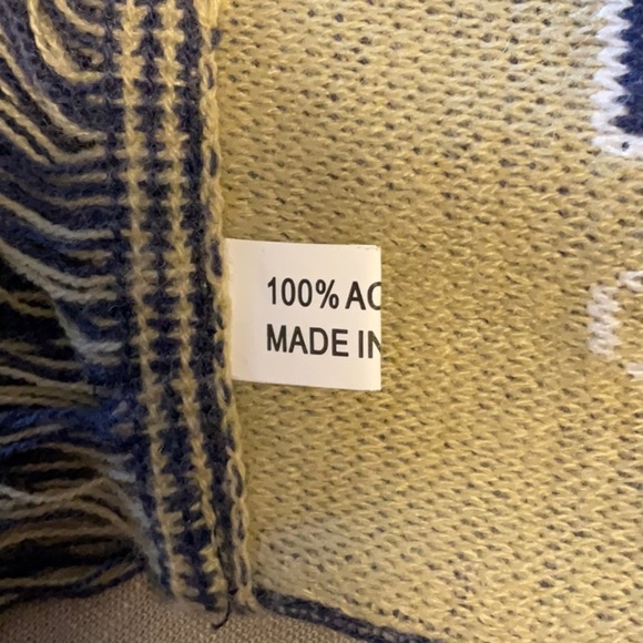 Gold and Purple Knit Scarf with Fringe - Picture 5 of 7